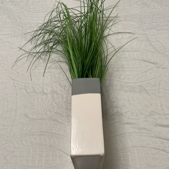 Artificial Grass Plant in Ceramic Rectangular Pot Modern Minimalist - Picture 5 of 12